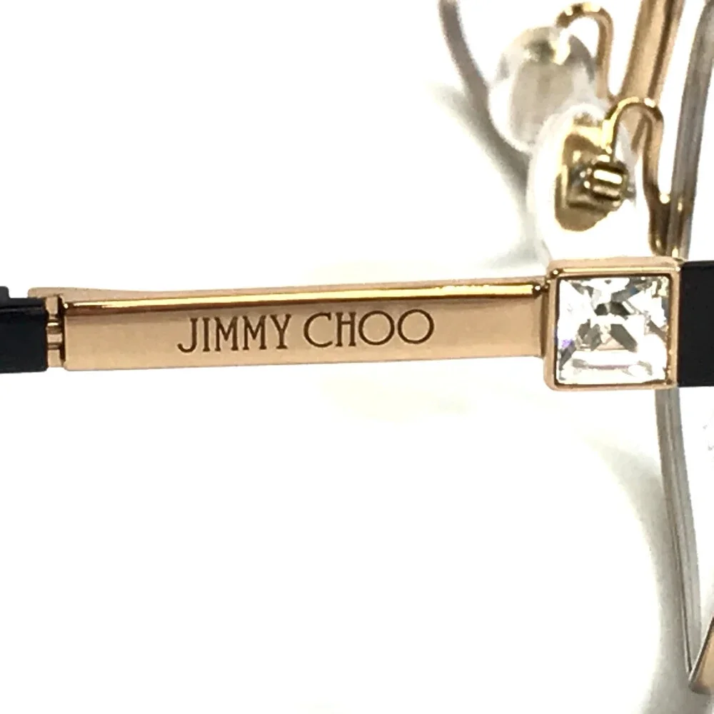 Jimmy Choo Eyeglasses Frames JC288 807 Matte Black Shiny Gold Crystals 54-16-140